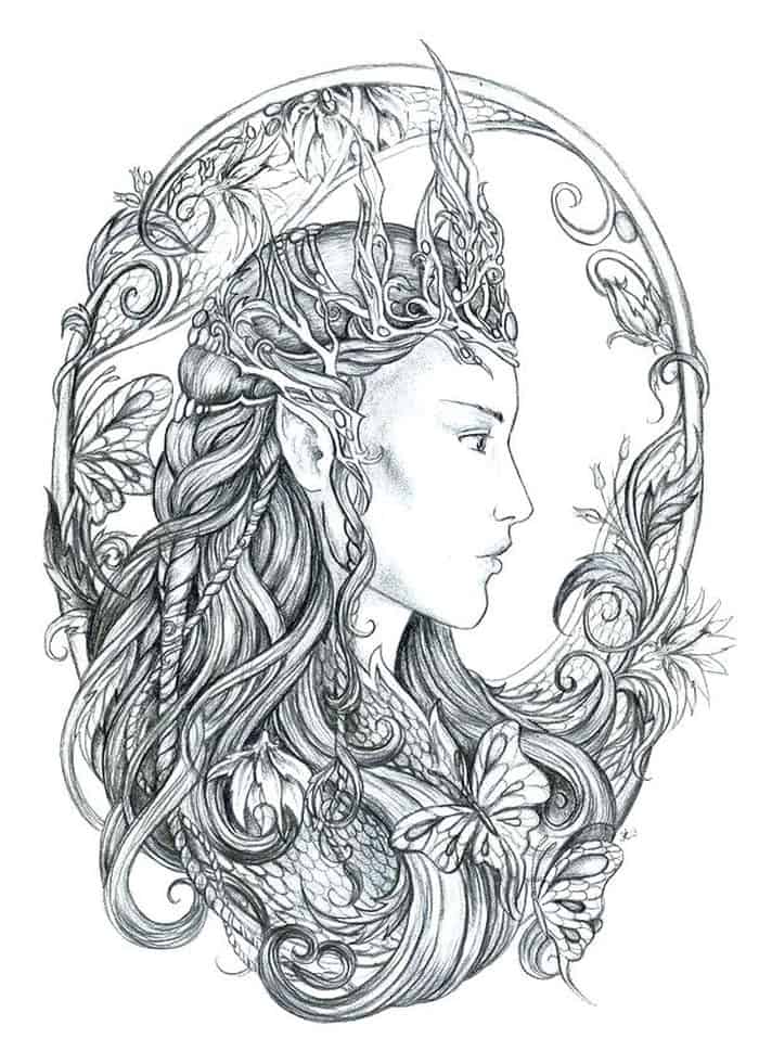 Realistic Fairy Coloring Pages