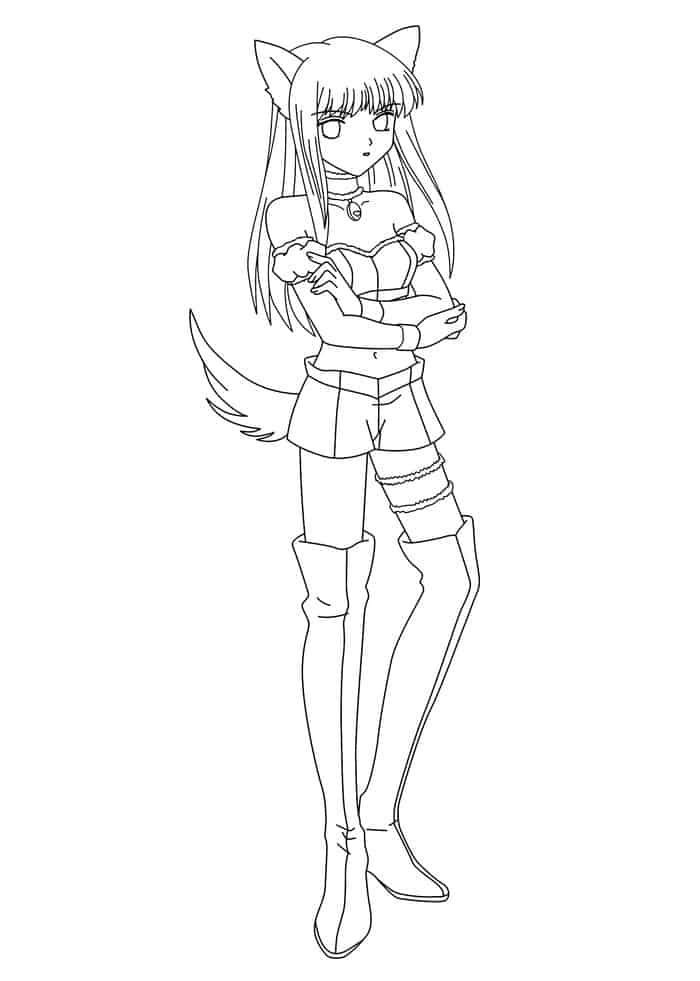 Sexy Anime Coloring Pages 1