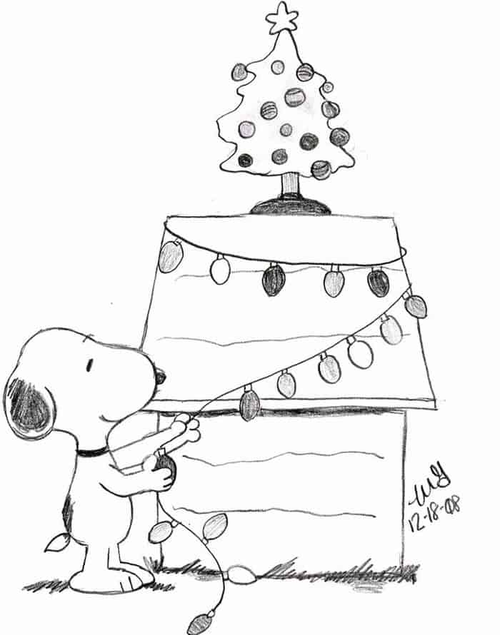 Snoopy Christmas Coloring Pages