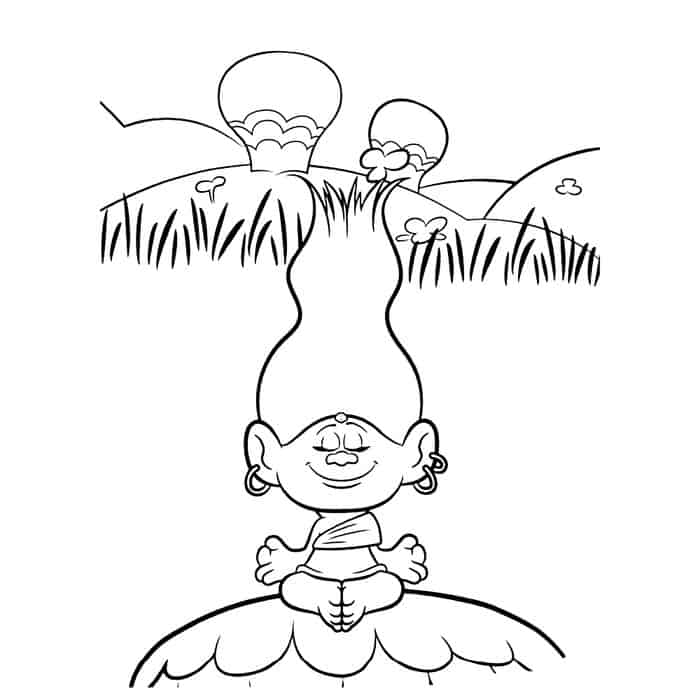 Trolls Movie Coloring Pages Dj