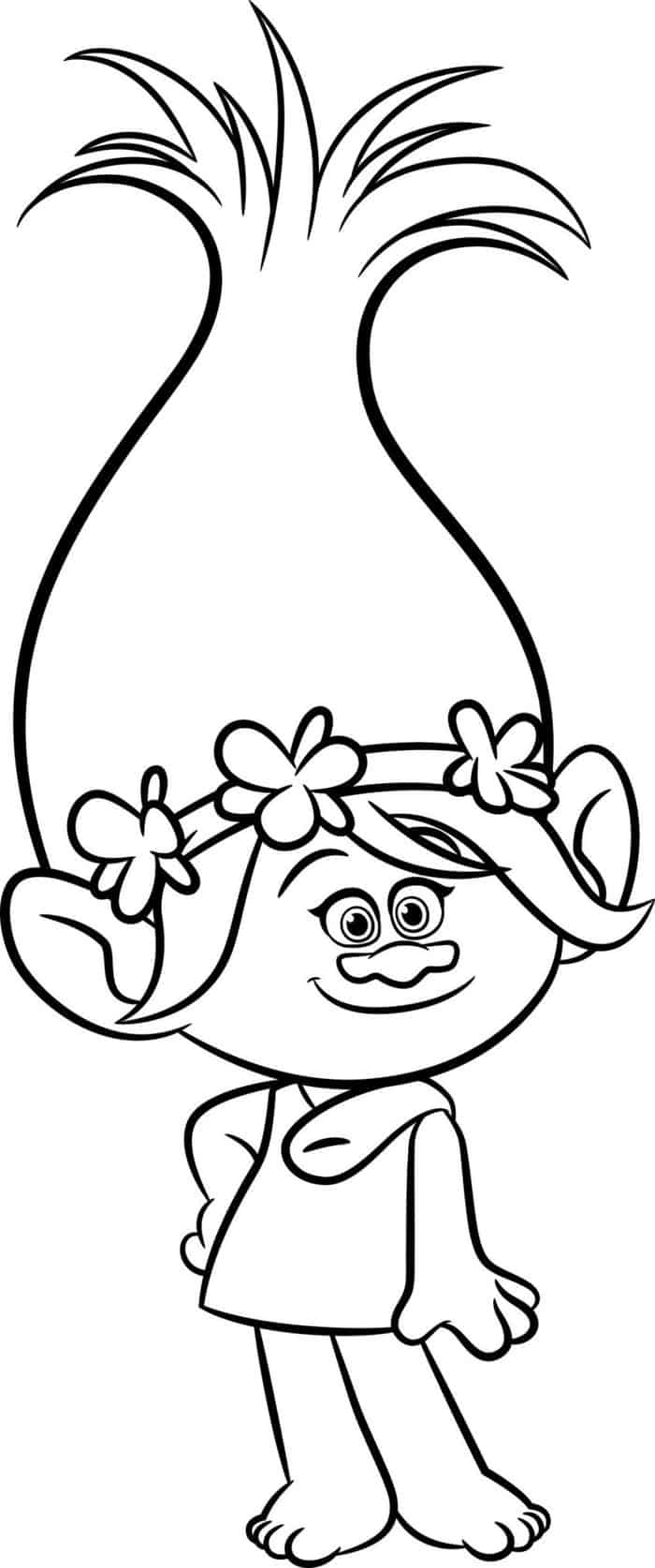 Trolls Princess Poppy Hair Coloring Pages