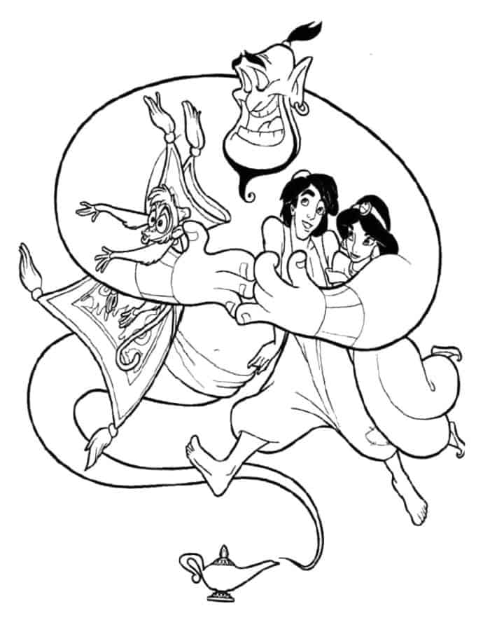 Aladdin Characters Coloring Pages