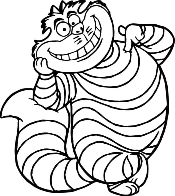 Alice In Wonderland Cheshire Cat Coloring Pages