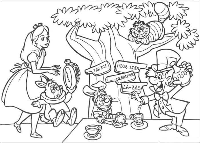 Alice In Wonderland Coloring Pages Free