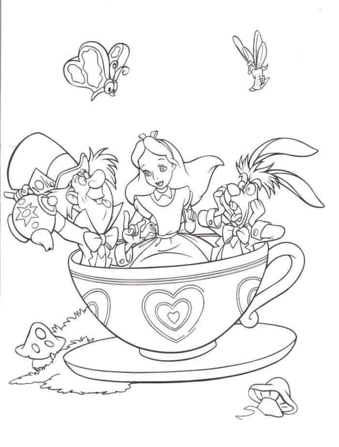 Alice In Wonderland Disney Coloring Pages