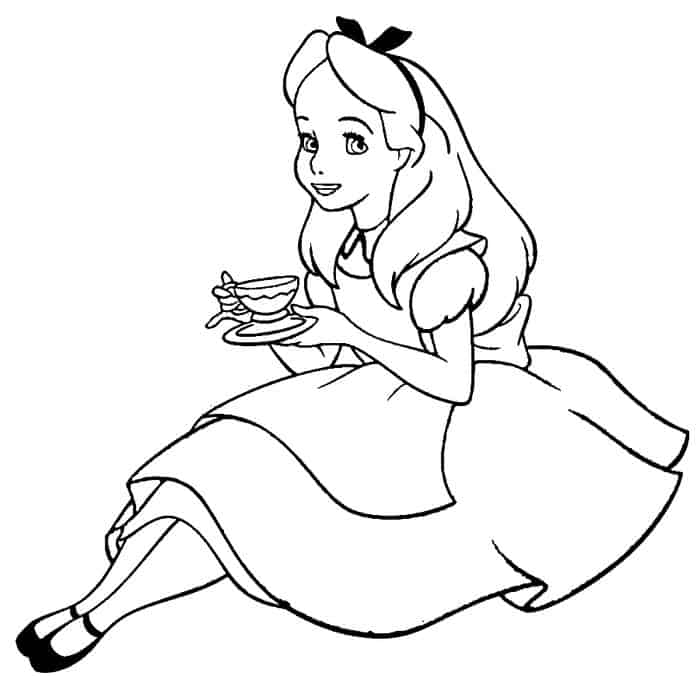 Alice In Wonderland Printable Coloring Pages