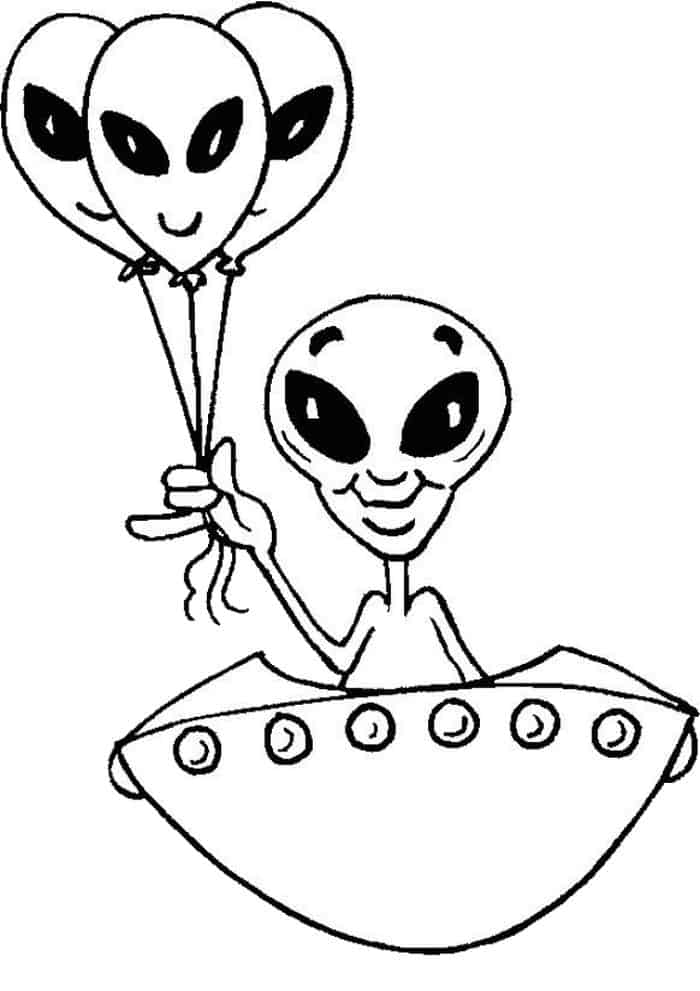 Alien Coloring Pages Simple Face