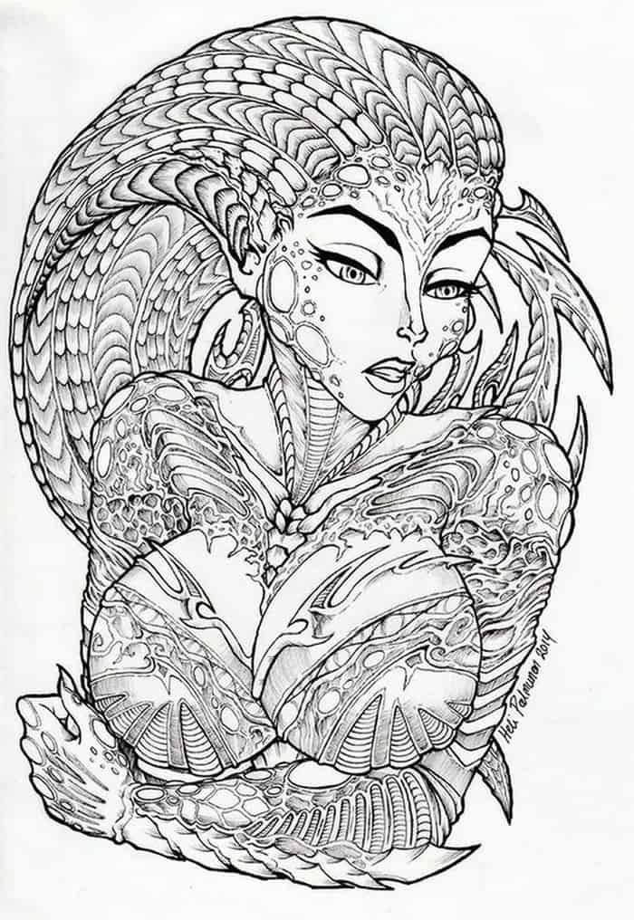 Alien Girl Coloring Pages