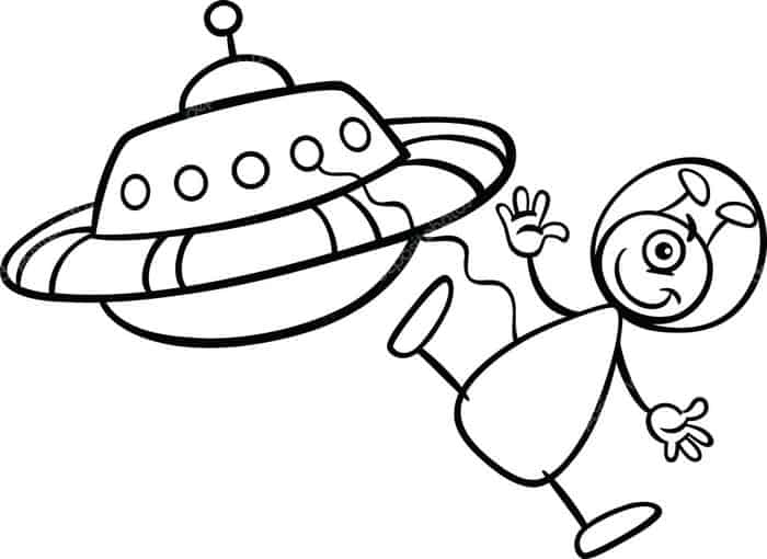 Alien Spaceship Coloring Pages