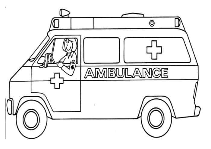Ambulance Coloring Pages Print