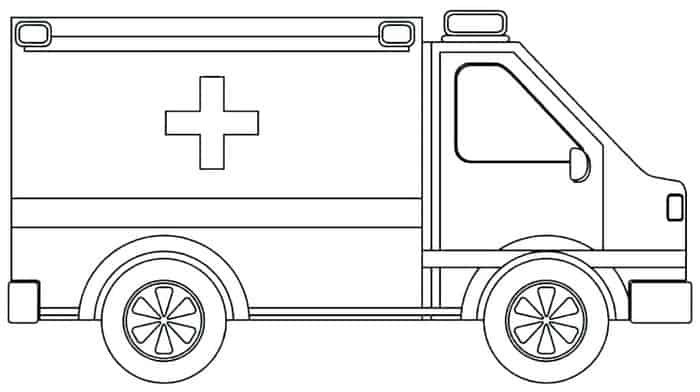 Ambulance With Stretcher Coloring Pages