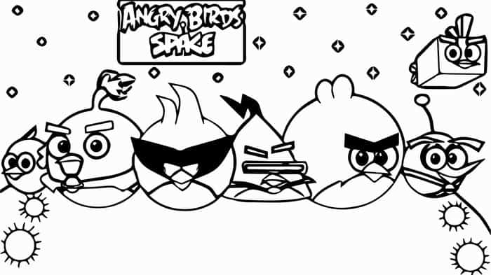 Angry Bird Coloring Pages Space