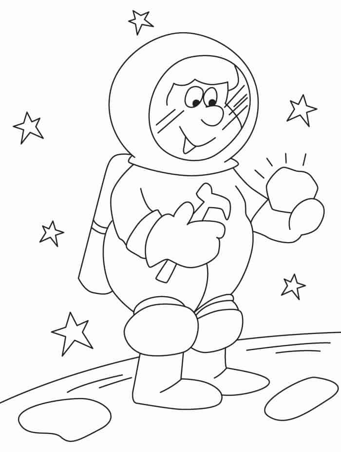 Astronaut Moon Coloring Pages