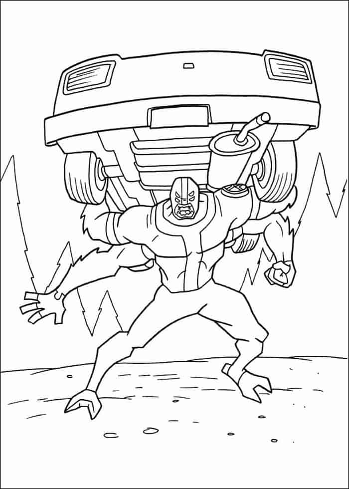 Ben 10 Coloring Pages Four Arms