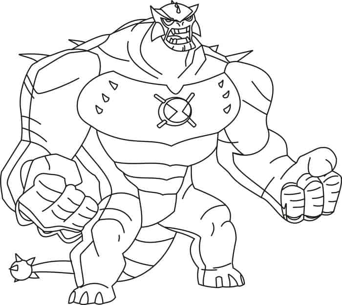 Ben 10 Grey Upgrade Coloring Pages