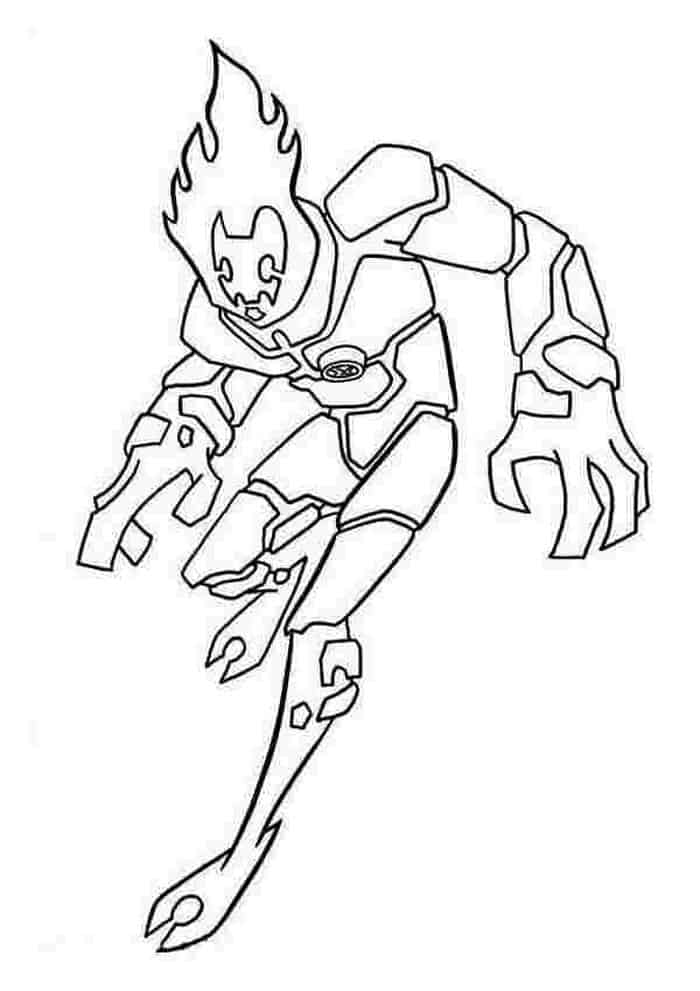 Ben 10 Heatblast Coloring Pages