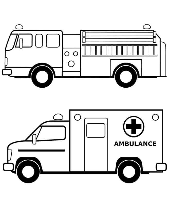 Big Kid Ambulance Coloring Pages