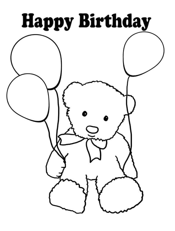 Birthday Balloon Coloring Pages