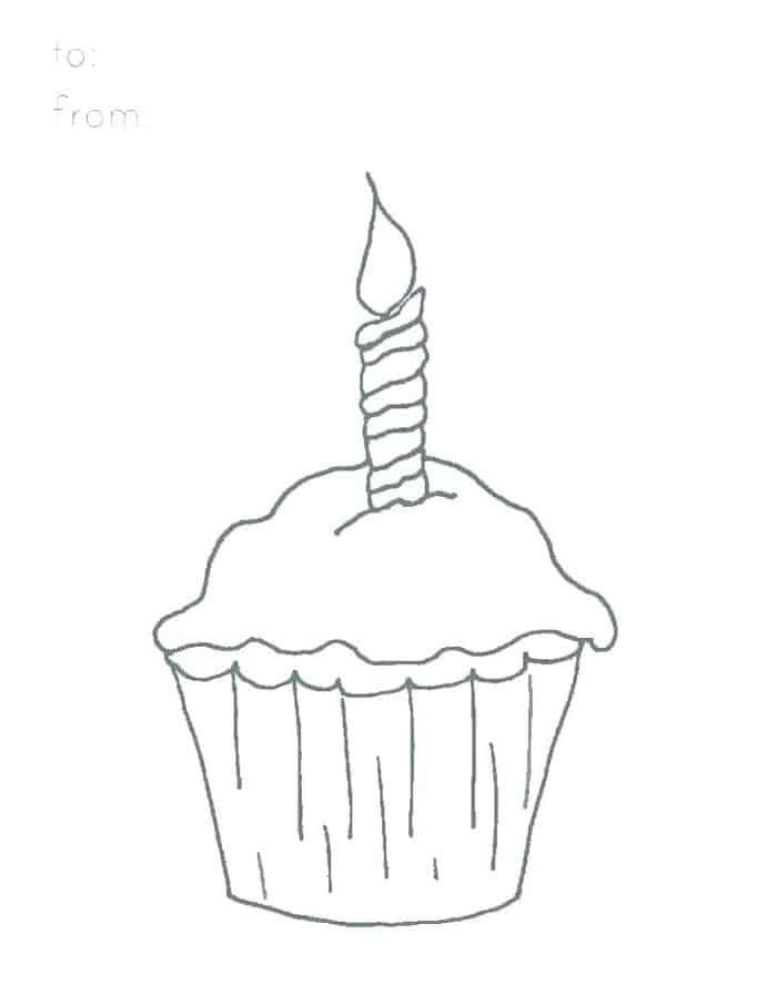 Birthday Cupcake Coloring Pages