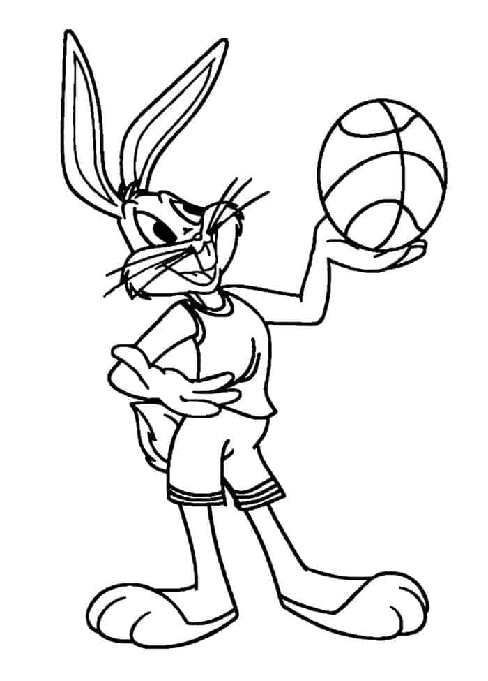 Bugs Bunny Coloring Pages Basketball