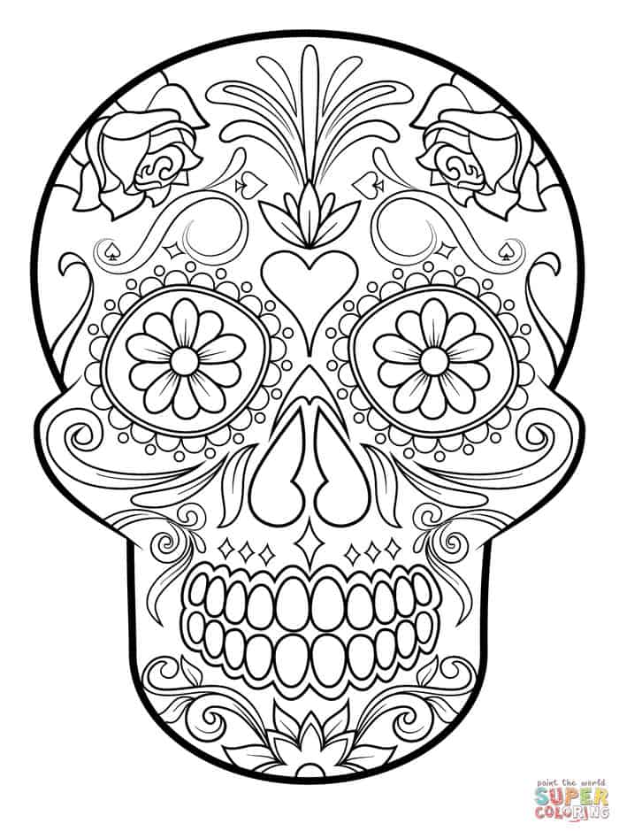 Candy Skull Coloring Pages
