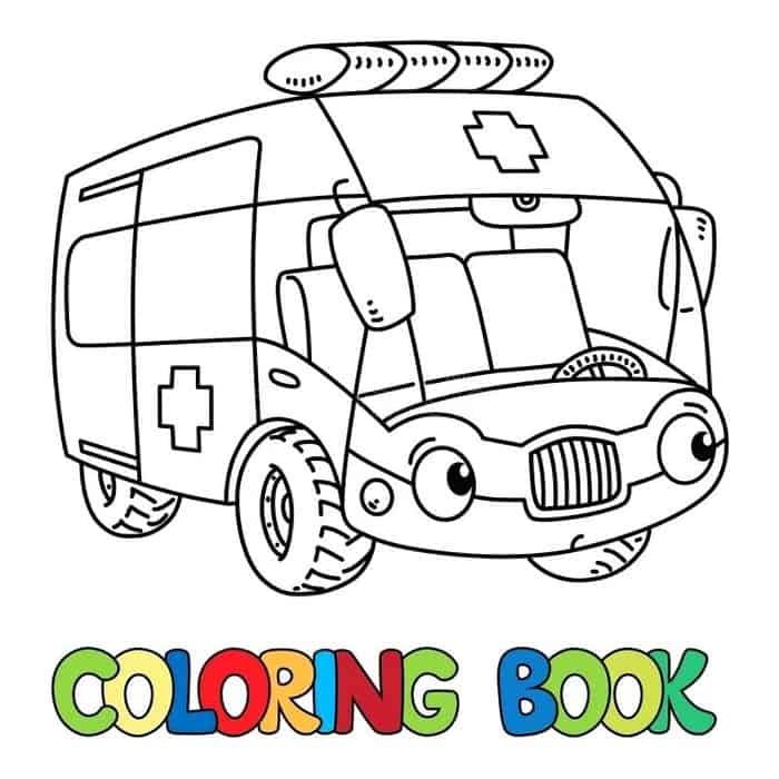 Cartoon Coloring Pages Of Ambulance