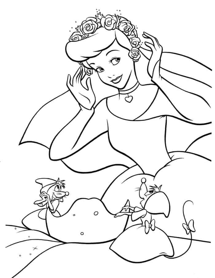 Cinderella Mice Coloring Pages Key