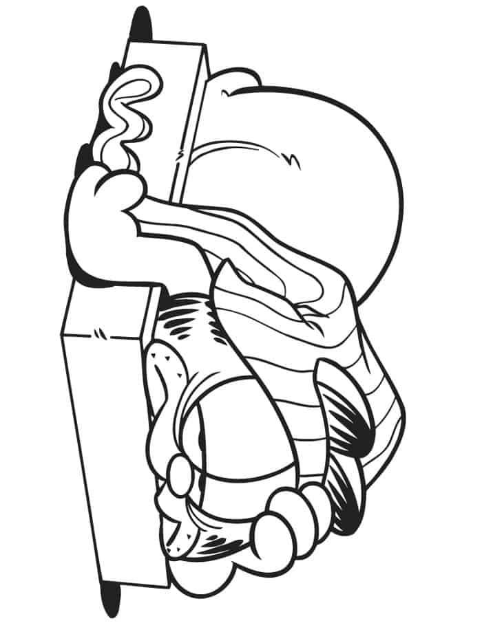 Coloring Pages Garfield At Christmas 1