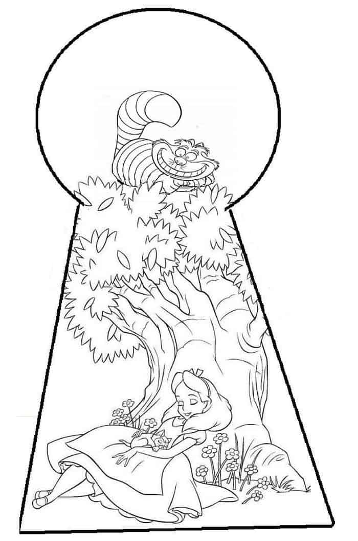 Coloring Pages Of Alice In Wonderland Keyhole