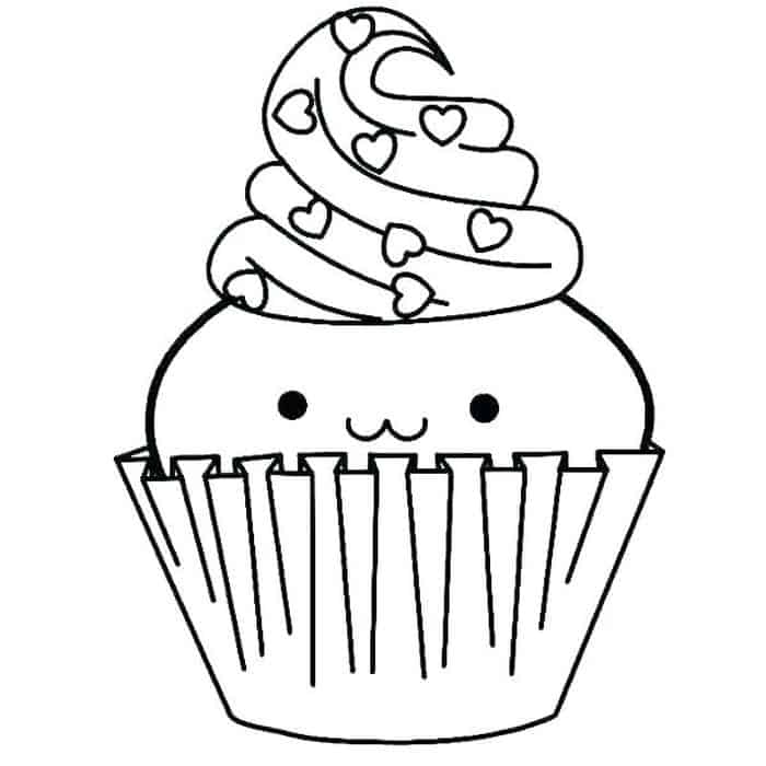 Cute Cupcake Coloring Pages