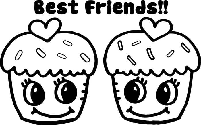 Cute Cupcake Face Coloring Pages