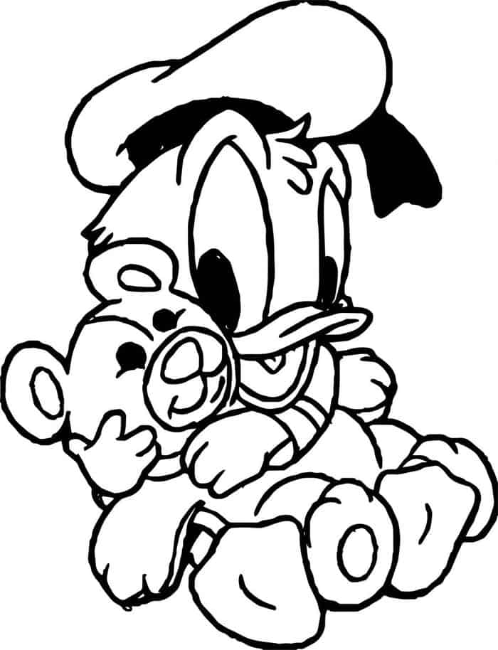 Disney Baby Donald Duck Coloring Pages And Baby Stich