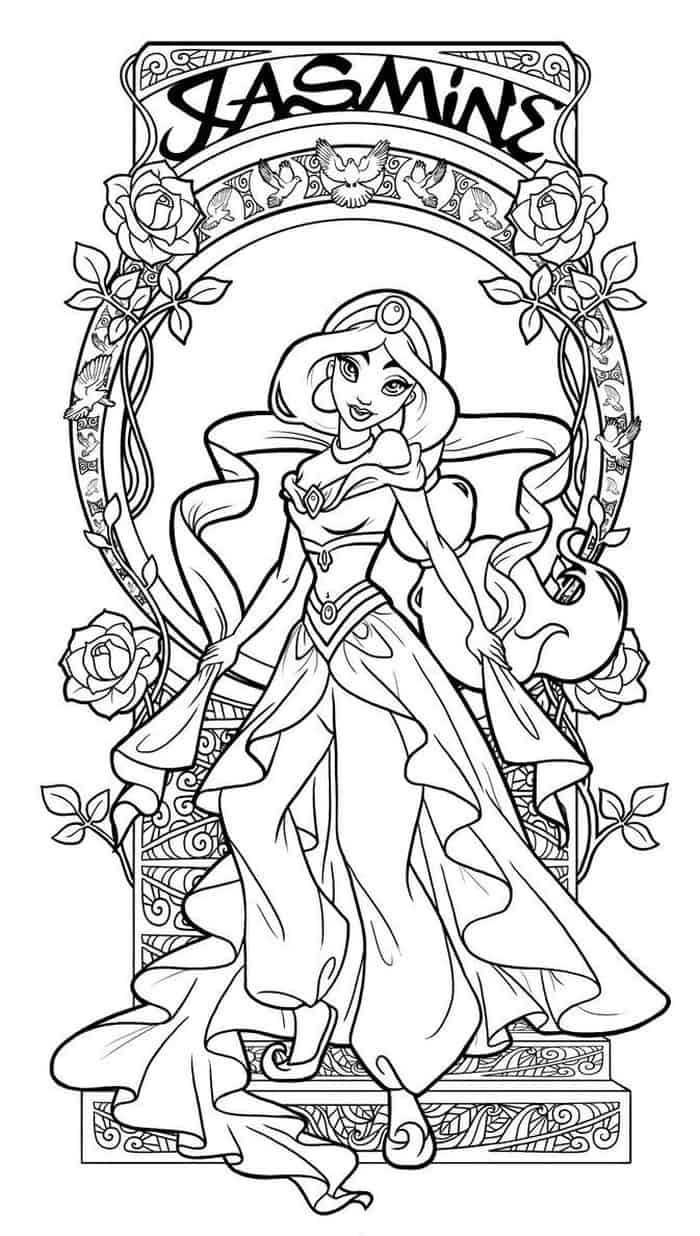 Disney Princess Jasmine Coloring Pages