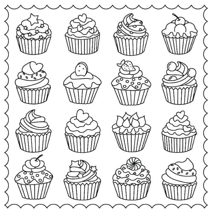 Free Cupcake Anatomy Coloring Pages