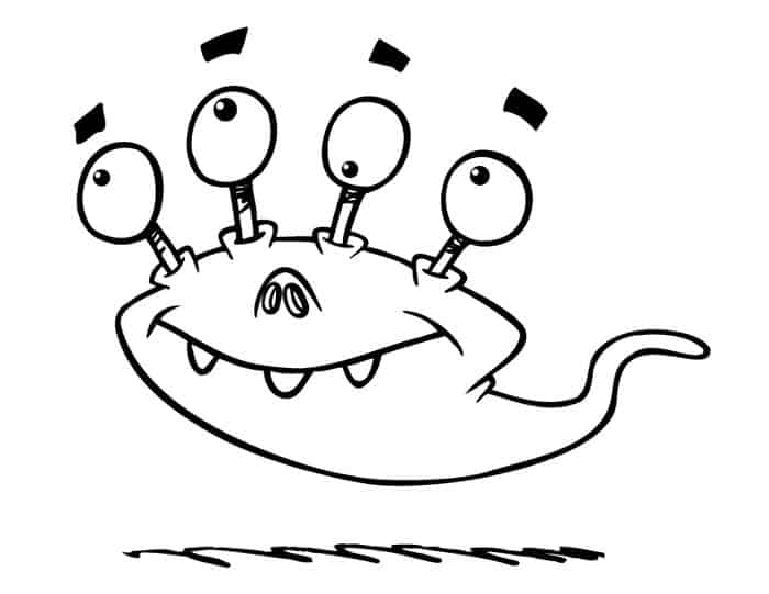 Funny Alien Coloring Pages