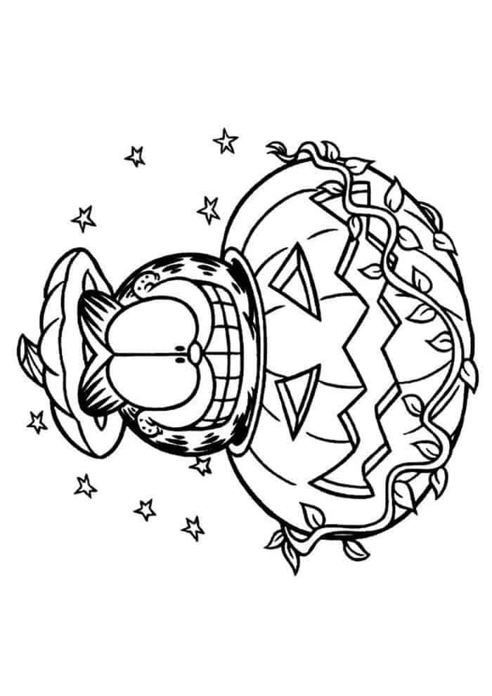 Garfield Halloween Coloring Pages 1