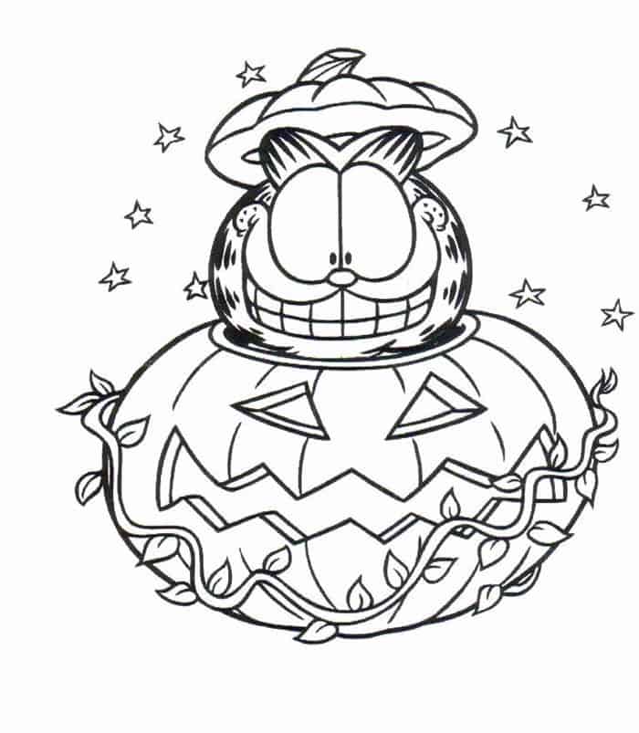 Halloween Coloring Pages Garfield 1