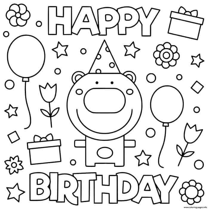 Happy Birthday Balloon Coloring Pages