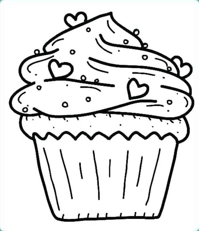 Hello Kitty Cupcake Coloring Pages