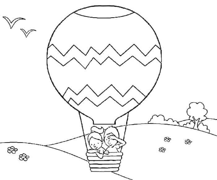 Hot Air Balloon Coloring Pages