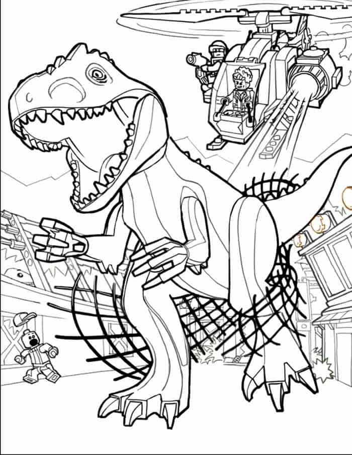 Lego Jurassic World Coloring Pages