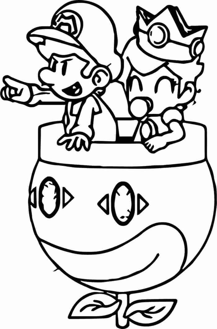 Mario And Peach Coloring Pages