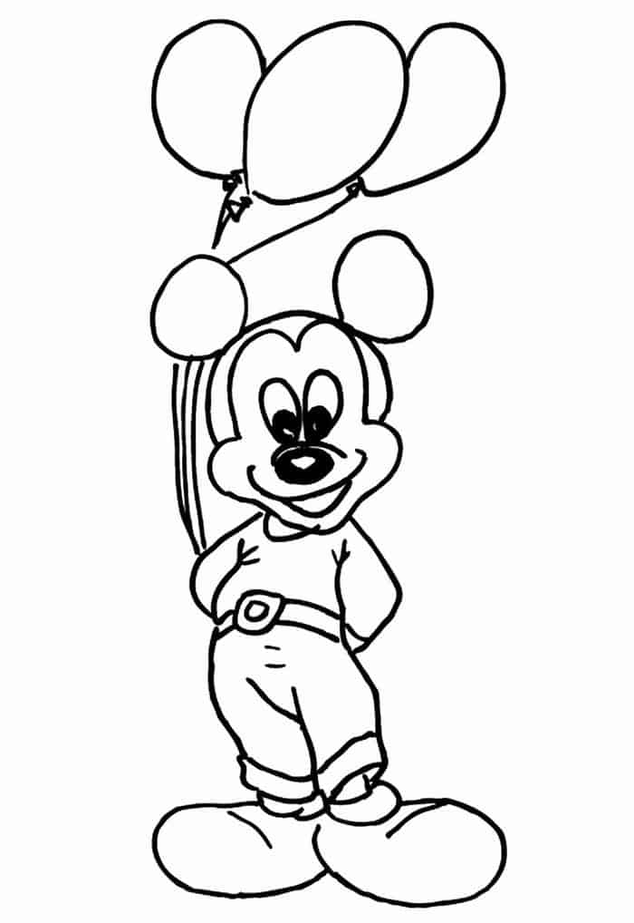 Mickey Mouse Balloon Coloring Pages