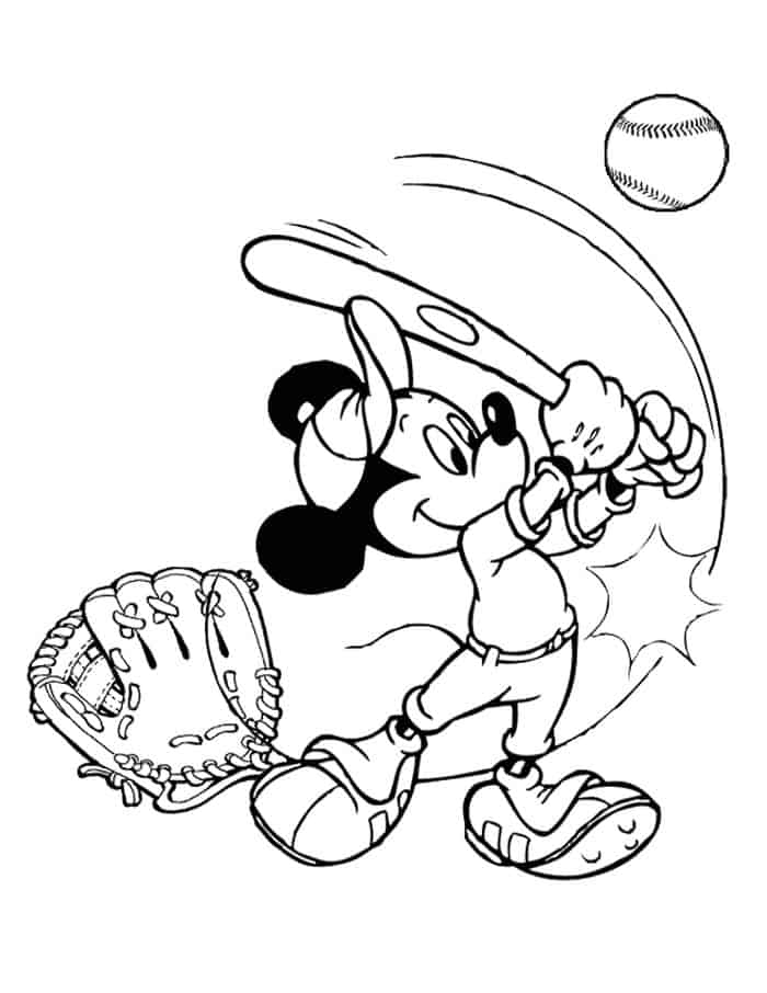 Mickey Mouse Baseball Coloring Pages