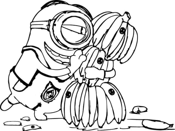 Minions Coloring Pages Banana
