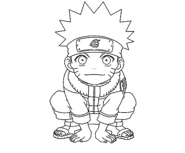 Naruto Chibi Coloring Pages Squad 4