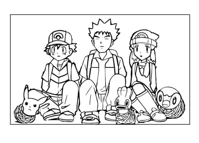 Pokemon Ash Coloring Pages