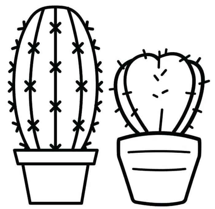Potted Cactus Coloring Pages