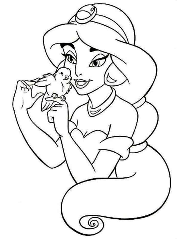 Princess Jasmine Aladdin Coloring Pages