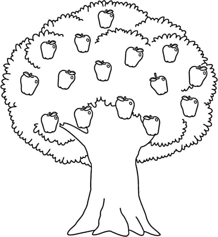 Printable Apple Tree Coloring Pages